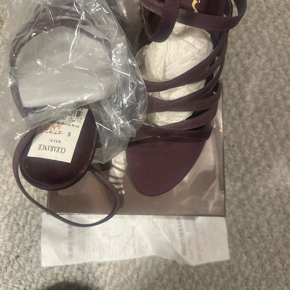 Enzo Angiolini Strappy Heeled Sandals in Plum